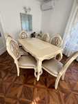Masa dining cu scaune lemn masiv