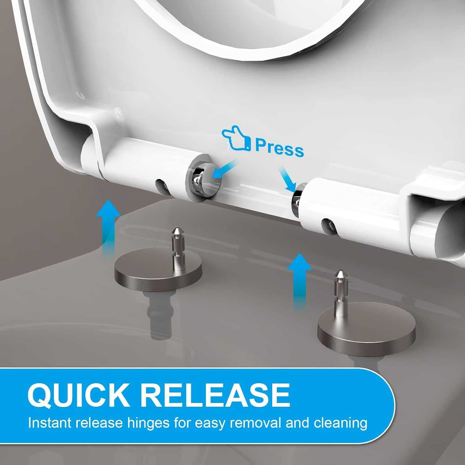 Ibergrif M41002 –Capac WC Soft-close, oval, antibacterian easy-clean
