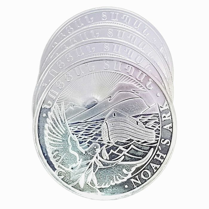 Сребърна монета 500 арменски драма "Ноевият ковчег" проба 999