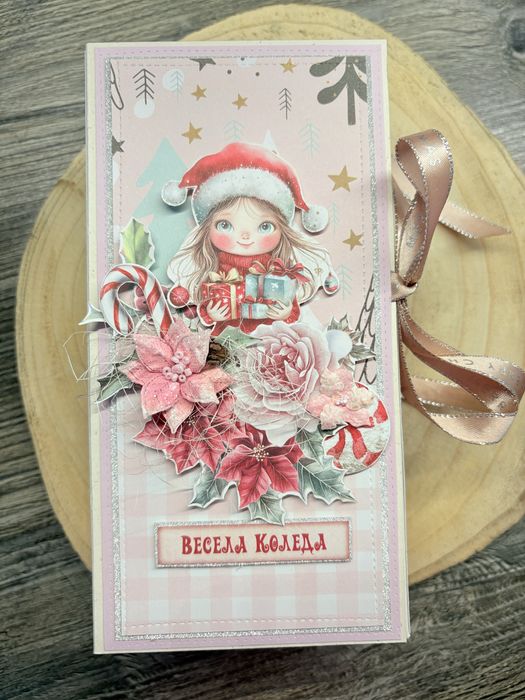 Коледни картички с шоколад Merci