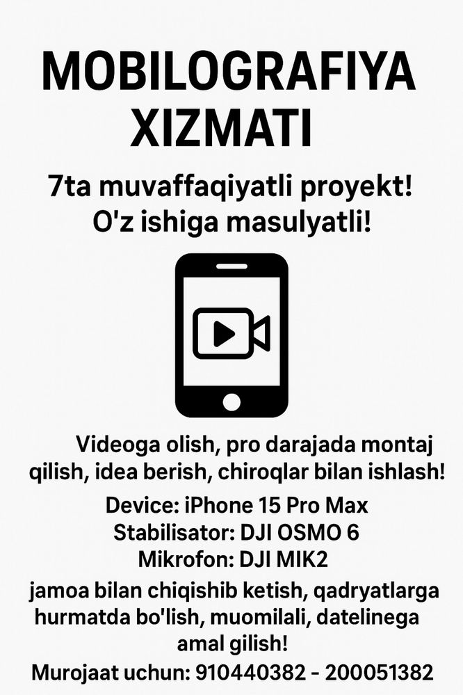 Mobilograf xizmati!