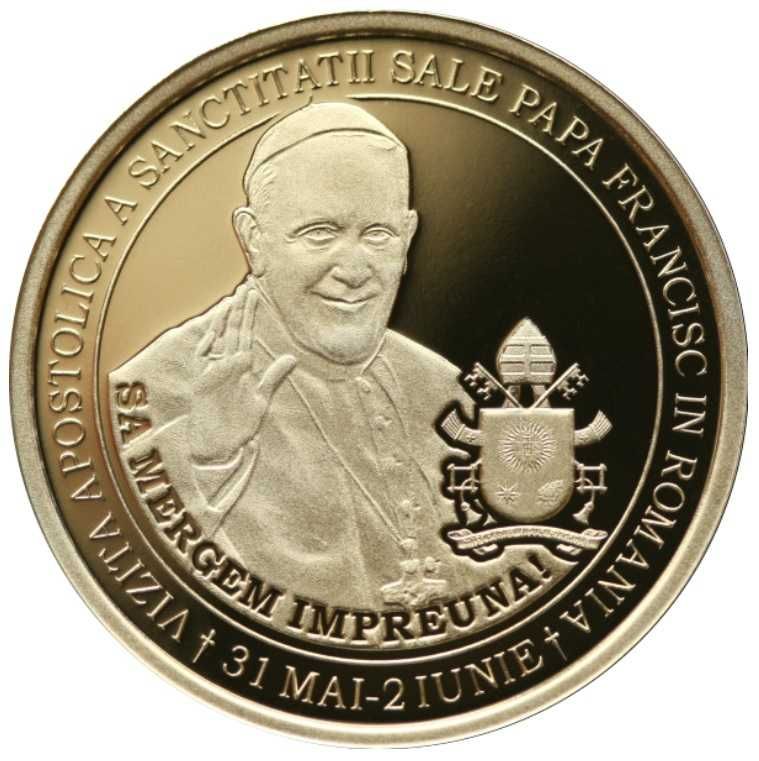 Moneda BNR 50 bani proof, Papa Francisc, gradata NGC PF 69