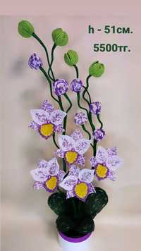 Орхидея Подарок цветы из бисера