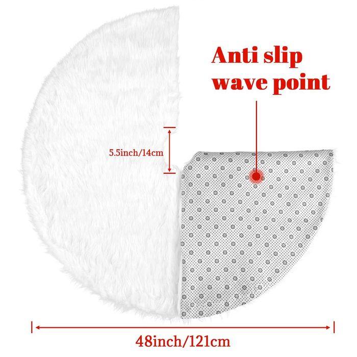 Подложка за елха Луксозна пухкава бяла 120см