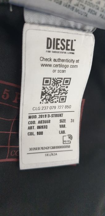 Diesel D - Strukt Slim Fit Mens / 31/32 НОВО! ОРИГИНАЛ! Мъжки Джинси!
