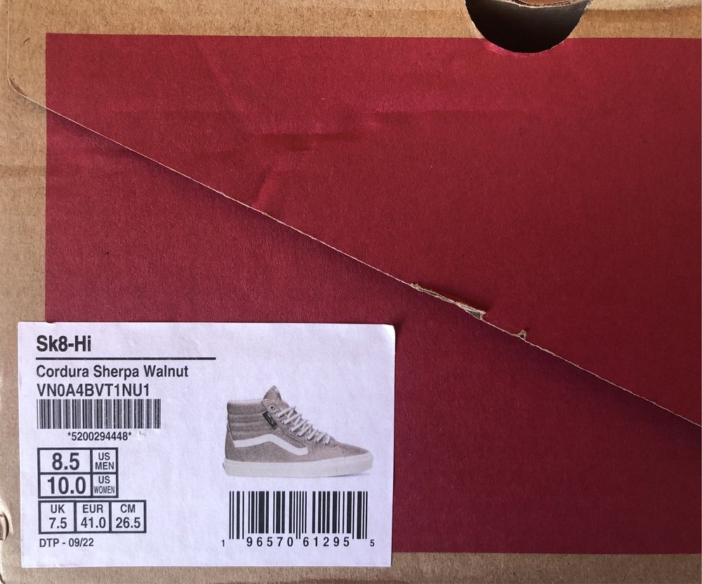 НОВИ Vans Sk8 Hi Cordura Sherpa ОРИГИНАЛНИ зимни кецове 42/27см