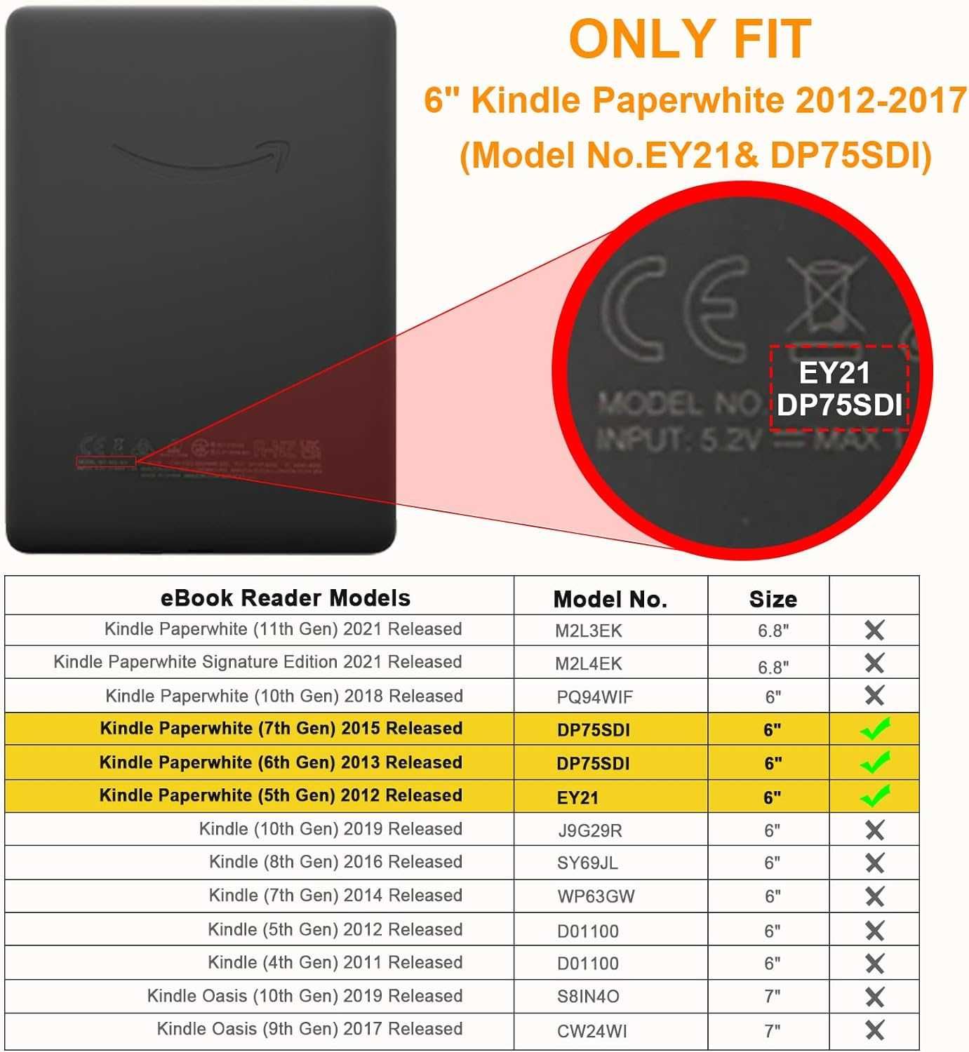 Чехол Fintie для Amazon Kindle Paperwhite 5,6,7 поколений