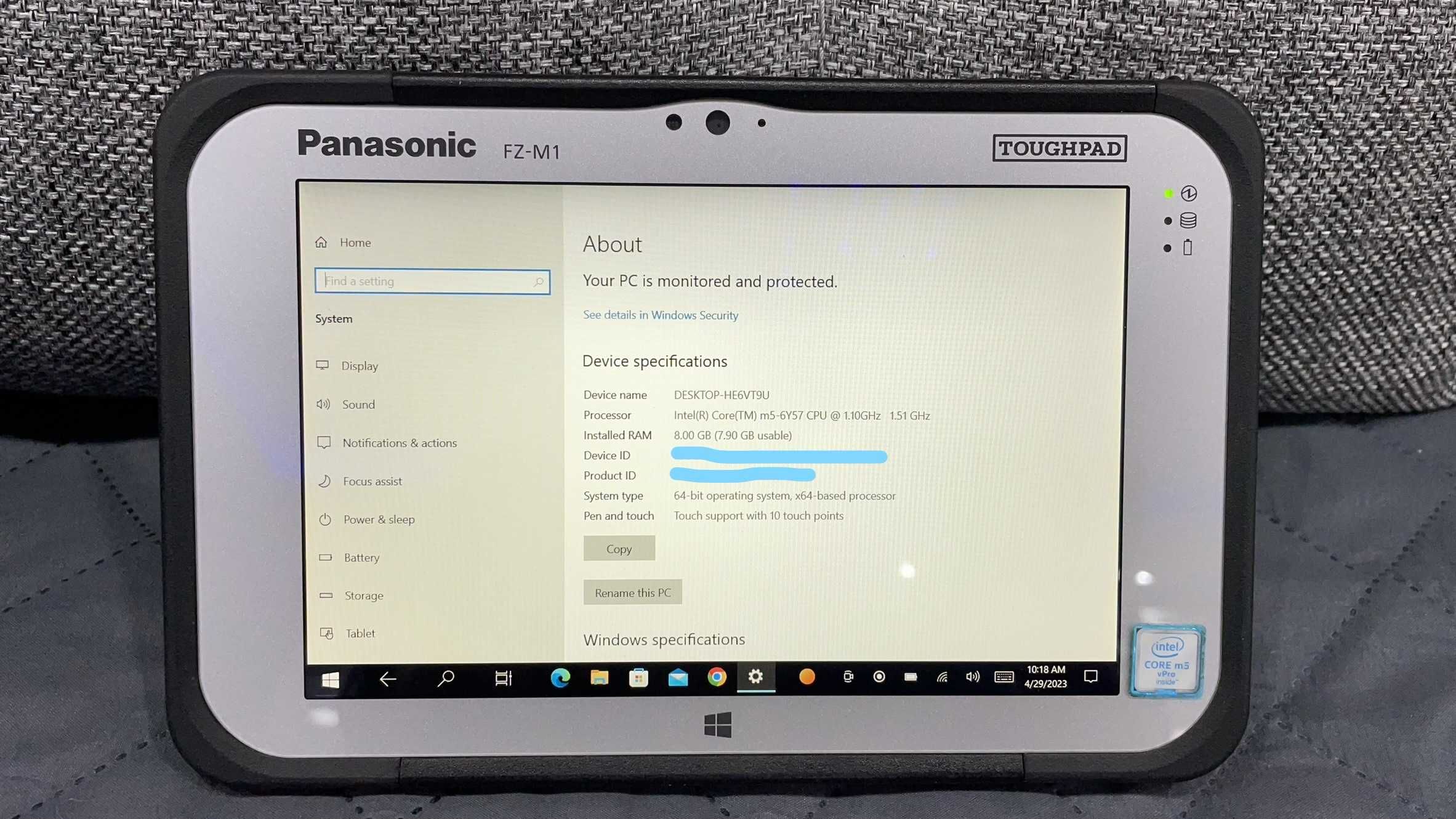 Tableta Rugged Panasonic FZ-M1 GPS Controler TRIMBLE ACCESS 2023