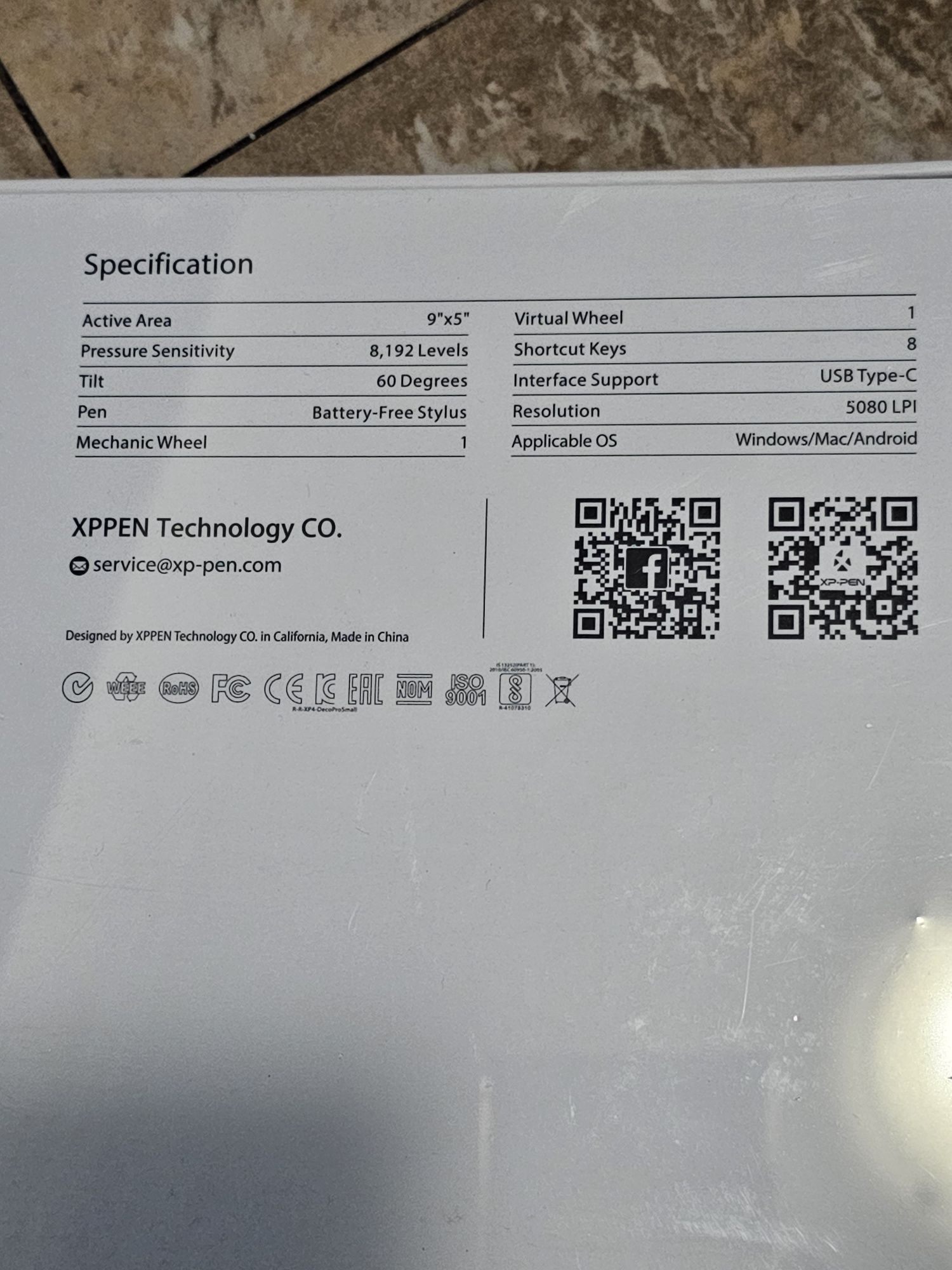 Tableta grafica XP-PEN Deco PRO MW, 9x5", 8 Butoane, 8192 niveluri pre