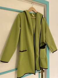 Palton verde cu gluga