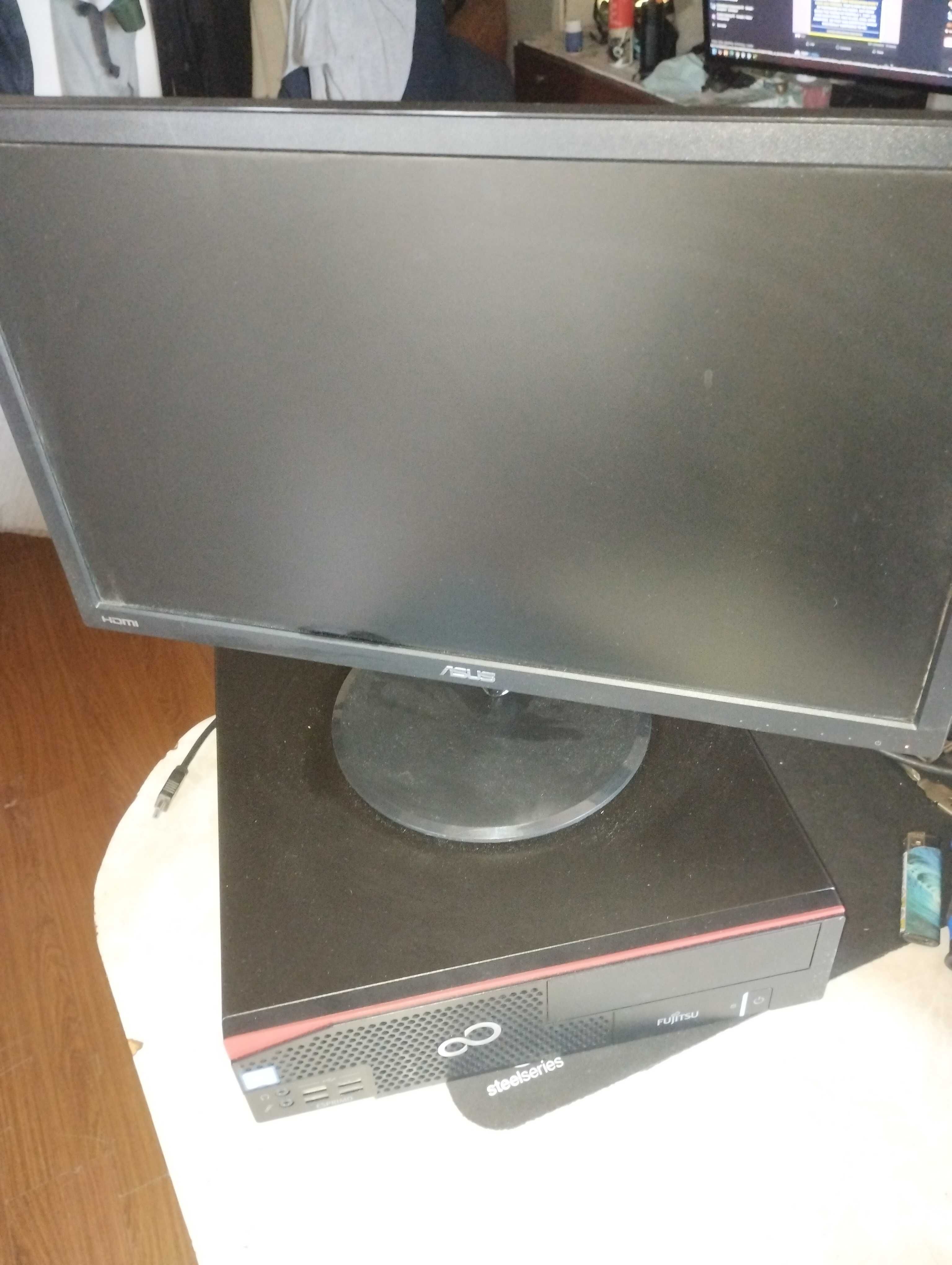 Calculator sff office/gaming, i7,video dedicată ddr5,monitor,16gb ddr4