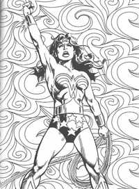 Carte de colorat splendida Comic Art Colouring, Wonder Woman