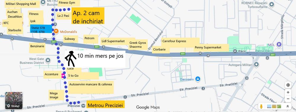 Inchiriez ap2cam 55m2 BLOC NOU 10min metrou Preciziei NU MILITARI RESI
