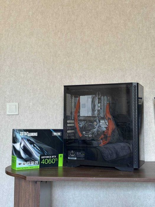 Игровой/рабочий ПК (4060TI) + 2 монитора + геймпад + микрофон + кресло