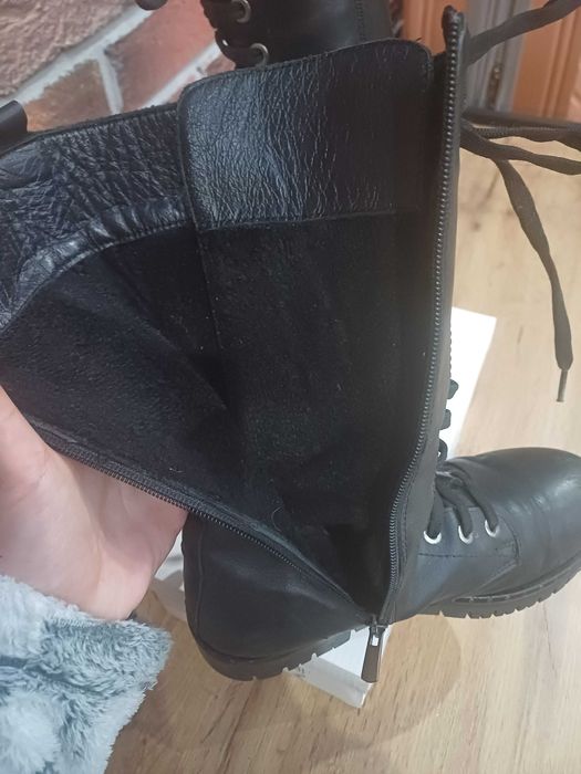 Дамски  черни ботуши/кубинки
