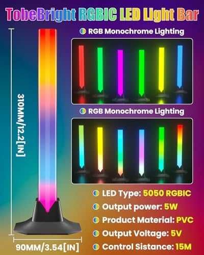 Нов LED Lightbar за игри и домашно осветление, 8 динамични режима