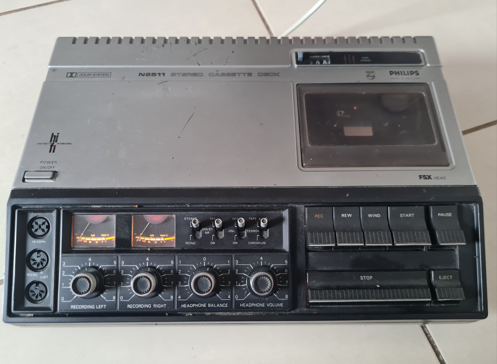 Philips N2511 Stereo Cassette Deck Casetofon Vechi