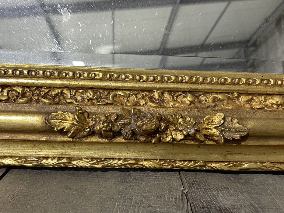 Oglinda cu sticla fazetata și rama din lemn, stil Empire