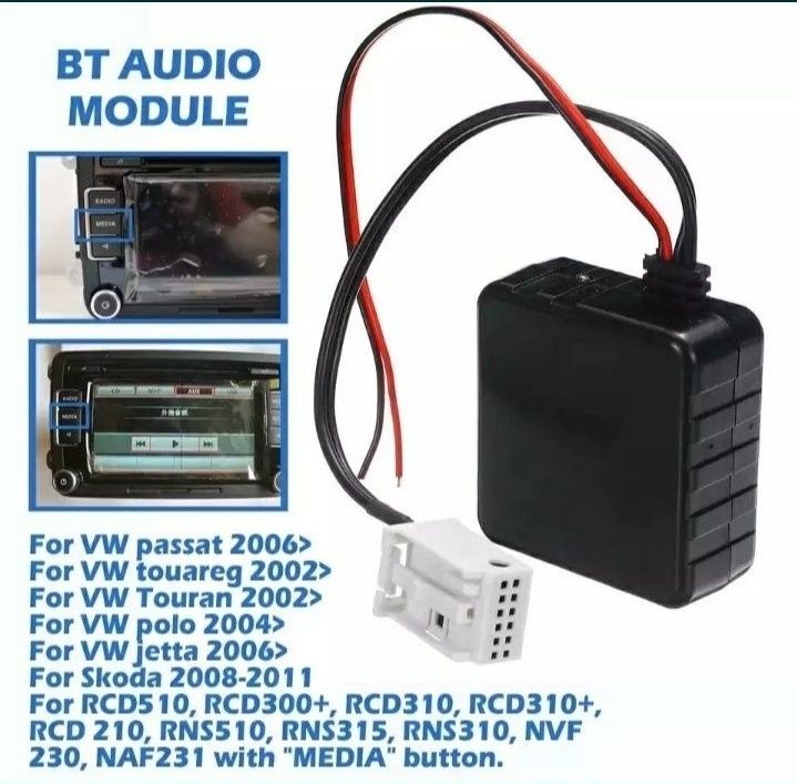 Cablu bluetooth 12 pini aux adaptor telefon audi bmw mercedes skoda vw