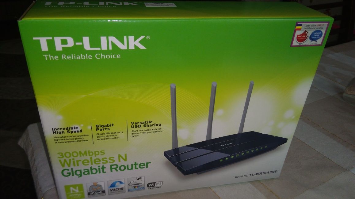 Vând router wireless TP-LINK, viteza 300 Mbps