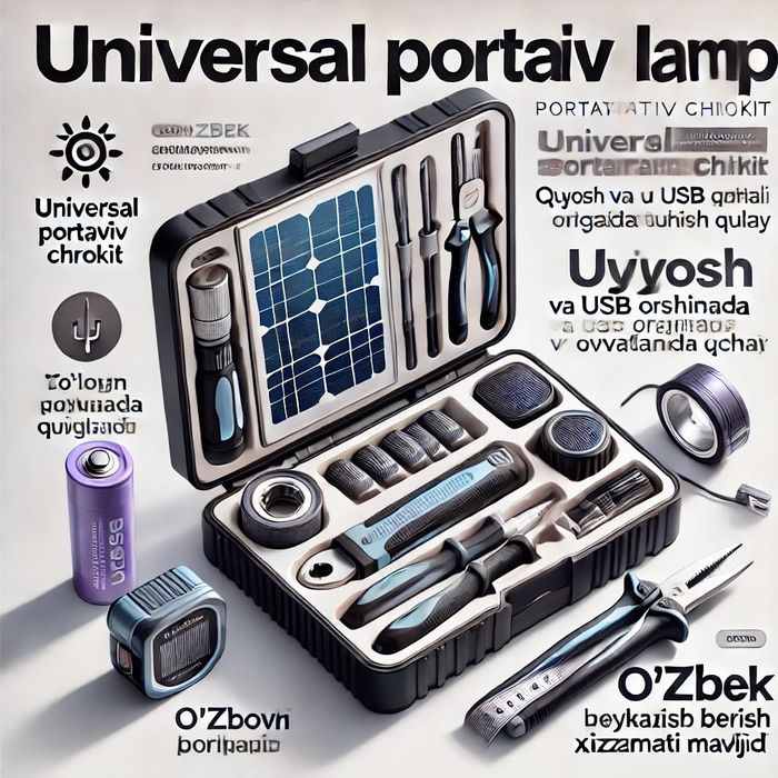 Universal protativ chiroq


 

Ushbu chiroq quyosh nuridan va usb kabe