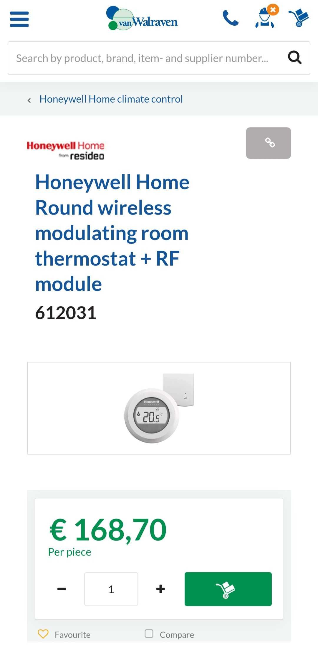Термостат Smart Honeywell Y87RFC, Wireless, Gateway, 5-35°C, LCD