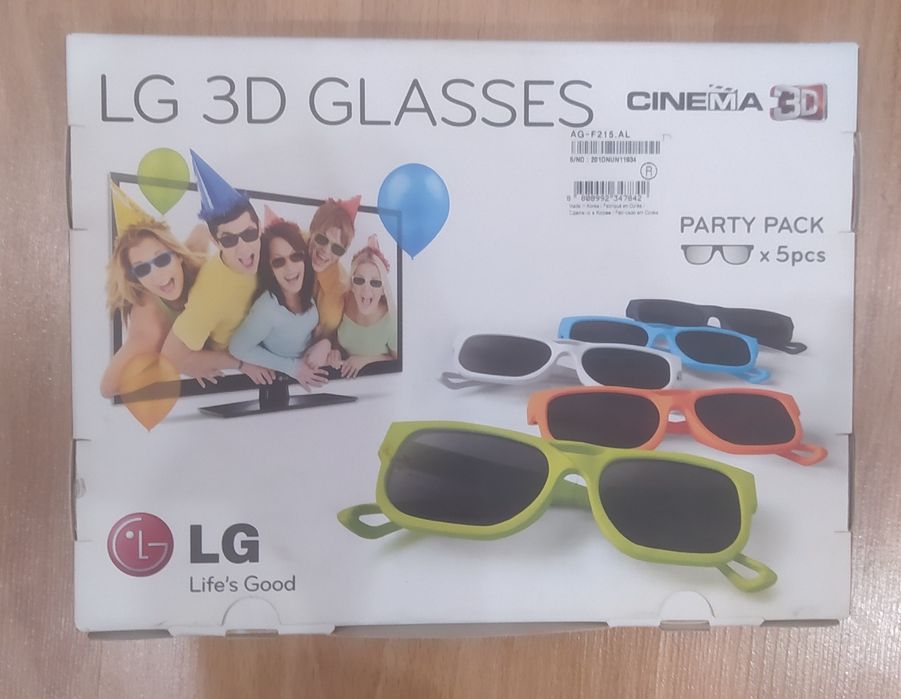 Очки для 3д lg 3d glasses 3 коробки по 5 пар очков