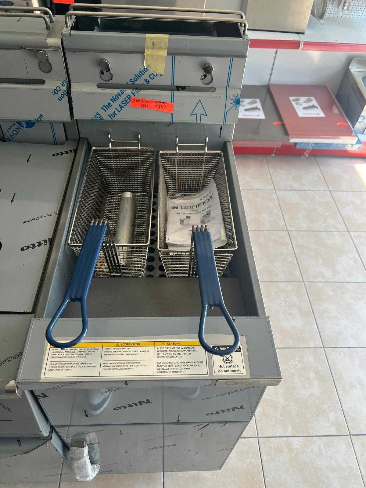 Friteuza pe Gaz Dubla | 21 Litri cu Robinet Scurgere