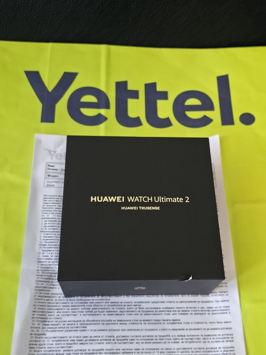 ***КАТО НОВ 48mm Huawei Watch Ultimate 2 Гаранция Yettel 2027 Black