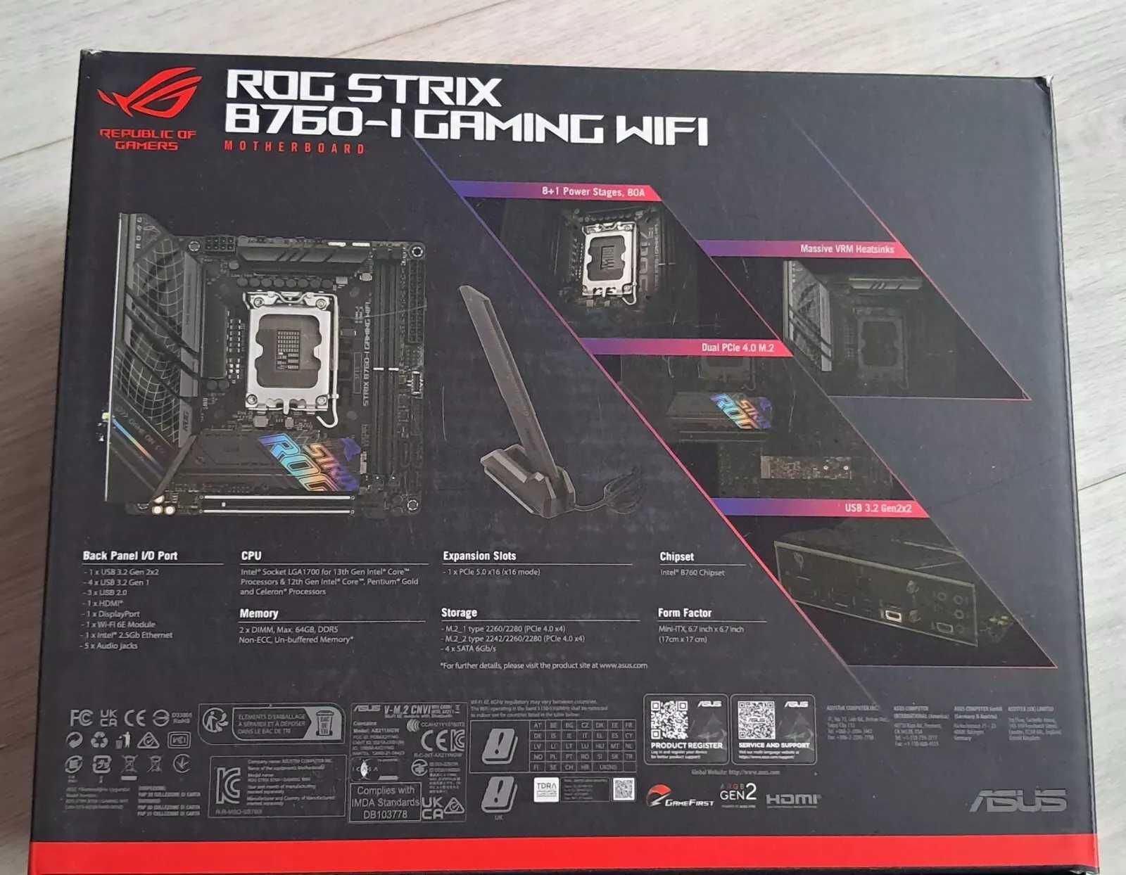 Дънна платка ASUS ROG STRIX B760-I Gaming DDR5 WIFI mini ITX