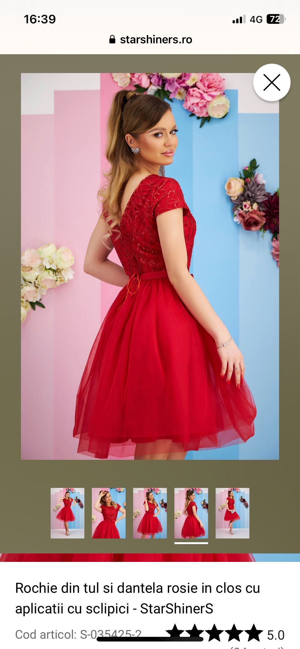 Rochie banchet / ocazie culoare roșie, marime L