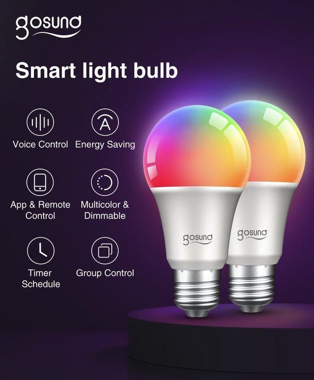 SET 2XBec LED Inteligent GoSund WB4-2, 800lm,7W,E27,RGB