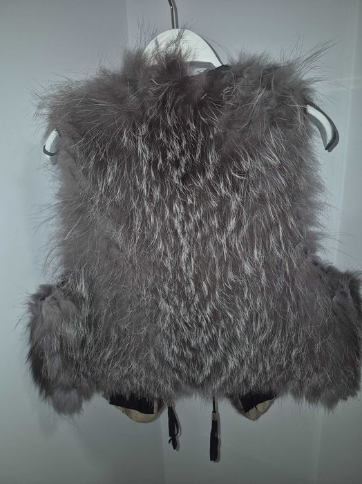 Елек, естествен сив косъм лисица