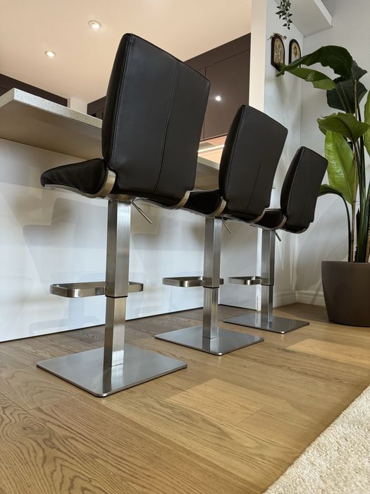 Scaune bar, piele naturala 4 bucati, stare foarte buna