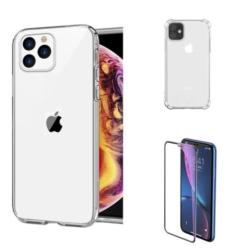 Iphone 11 PRO MAX - SET Complet Husa Silicon + Folie Sticla 9D 0.2MM