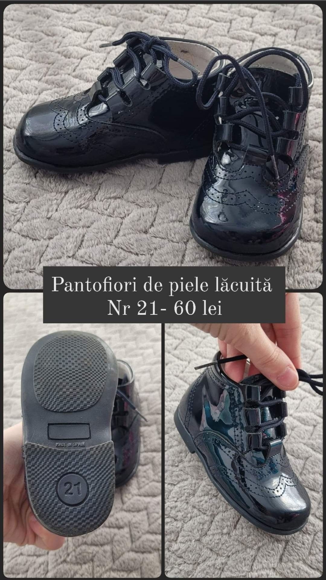 Ghete pantofi piele lacuita 21