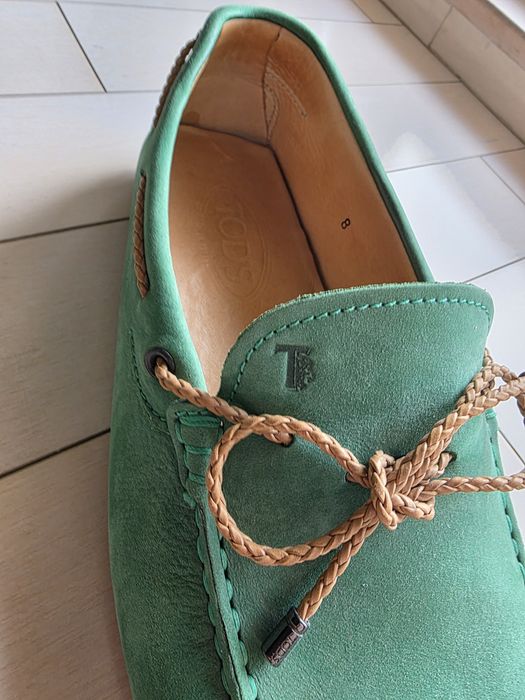 Tod’s мъжки Gommino шофьорски обувки от естествен велур – зелени, разм