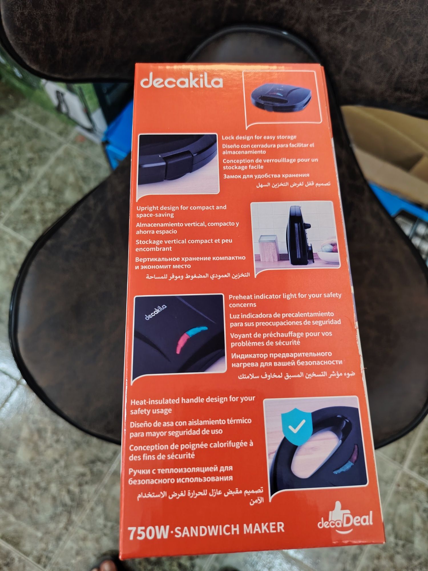 Тостер за сандвичи DECAKILA, 750 W, черен