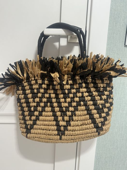 Сумка пляжная соломенная