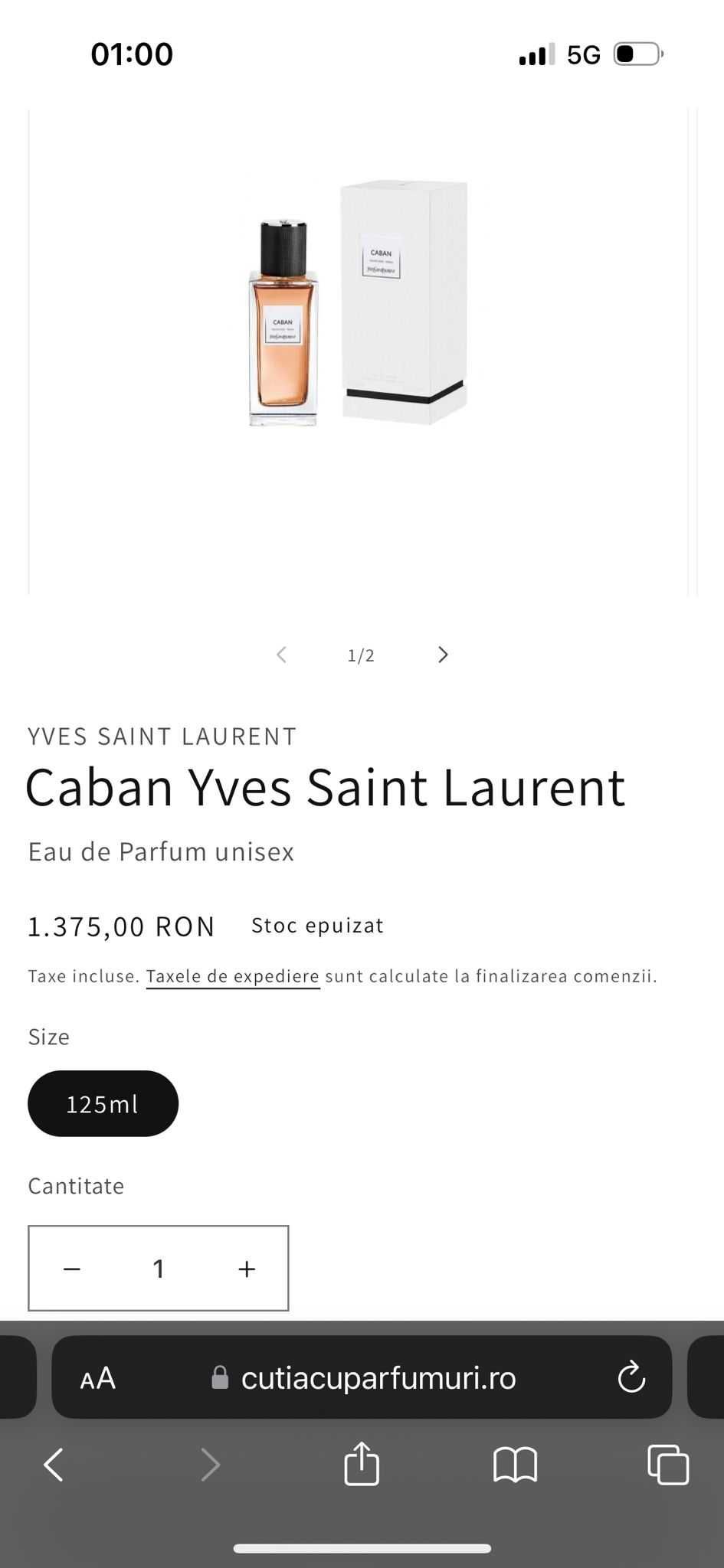 Yves Saint Laurent CABAN Poivre Rose Tonka 125ml Apa deParfum Original