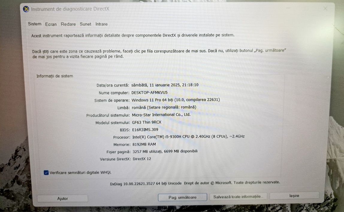 MSI GF63 9RCX i5-9300H Bmg Amanet 85243
