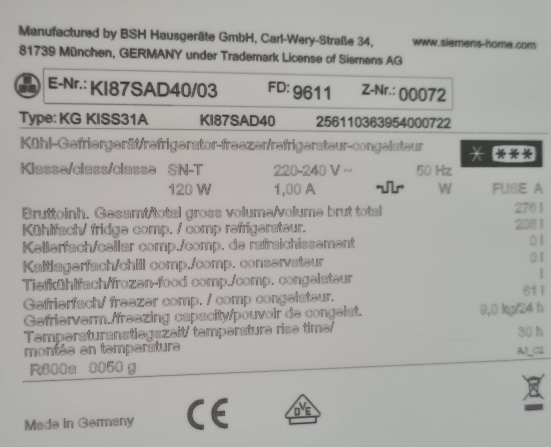 Топ хладилник за вграждане Siemens KI87SAD40 /03