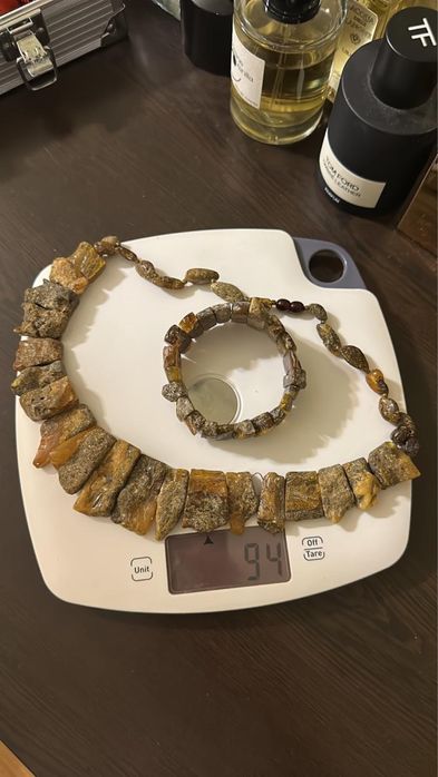 Набор украшение янтарь камень