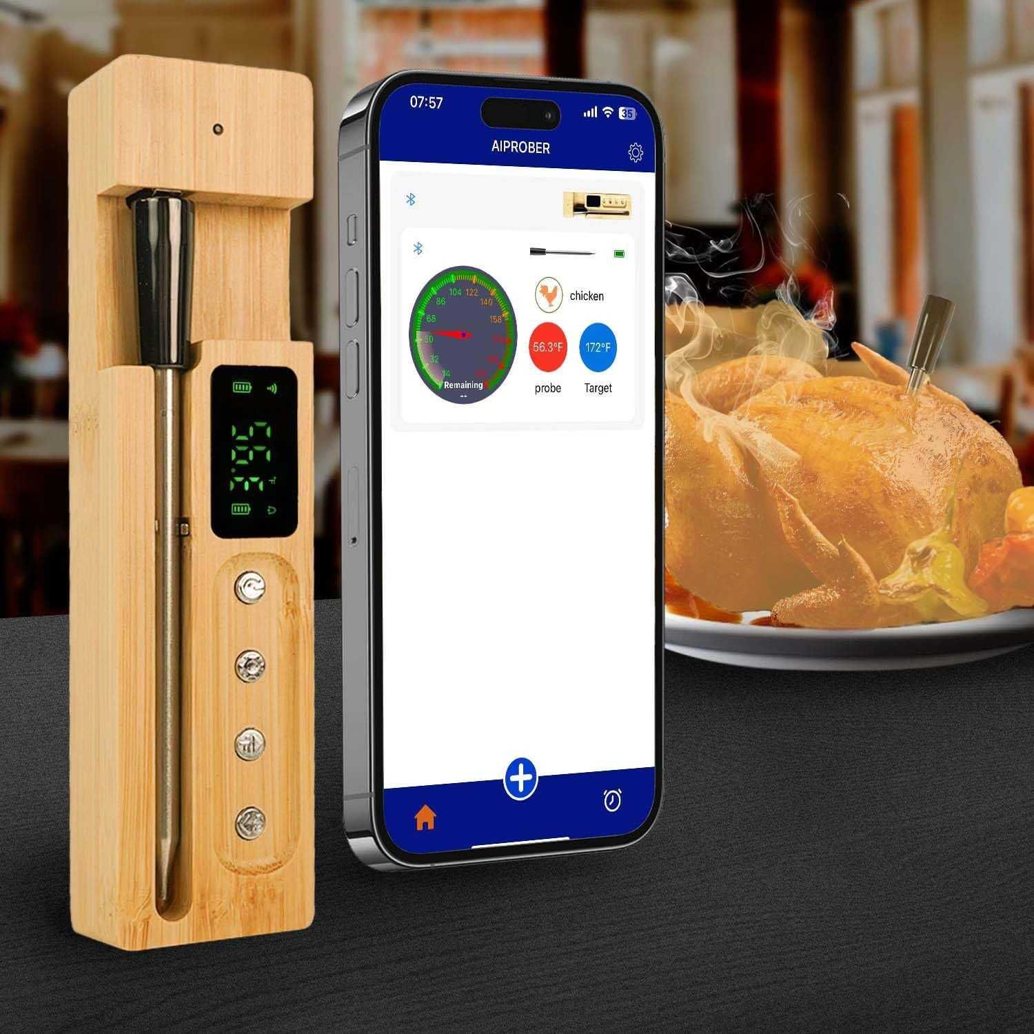 Bluetooth термометър за месо с LCD дисплей  и аларма CirSureas