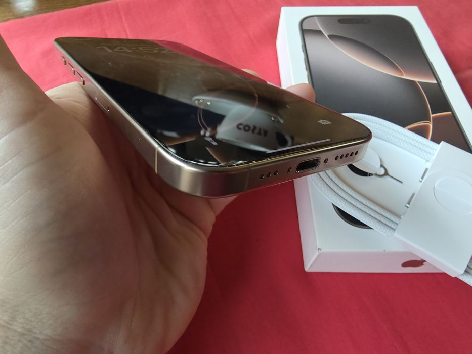 -Iphone 16Pro, ca Nou, 256Gb, 8Ram, Desert Titanium, bat: 95%-349 cicl