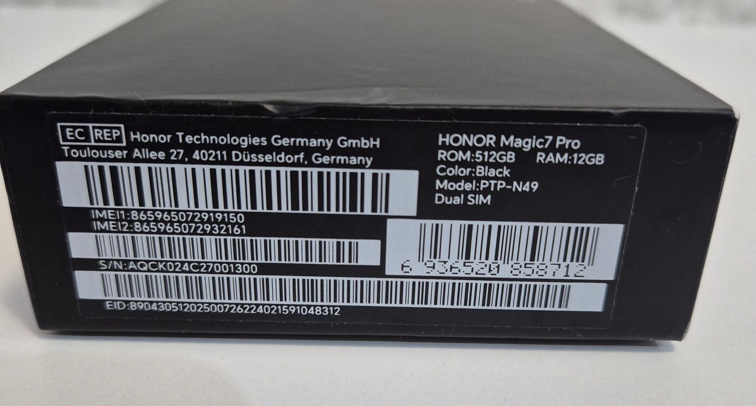 Honor Magic 7 Pro 512GB. 12GB RAM. SIGILAT ! Black
