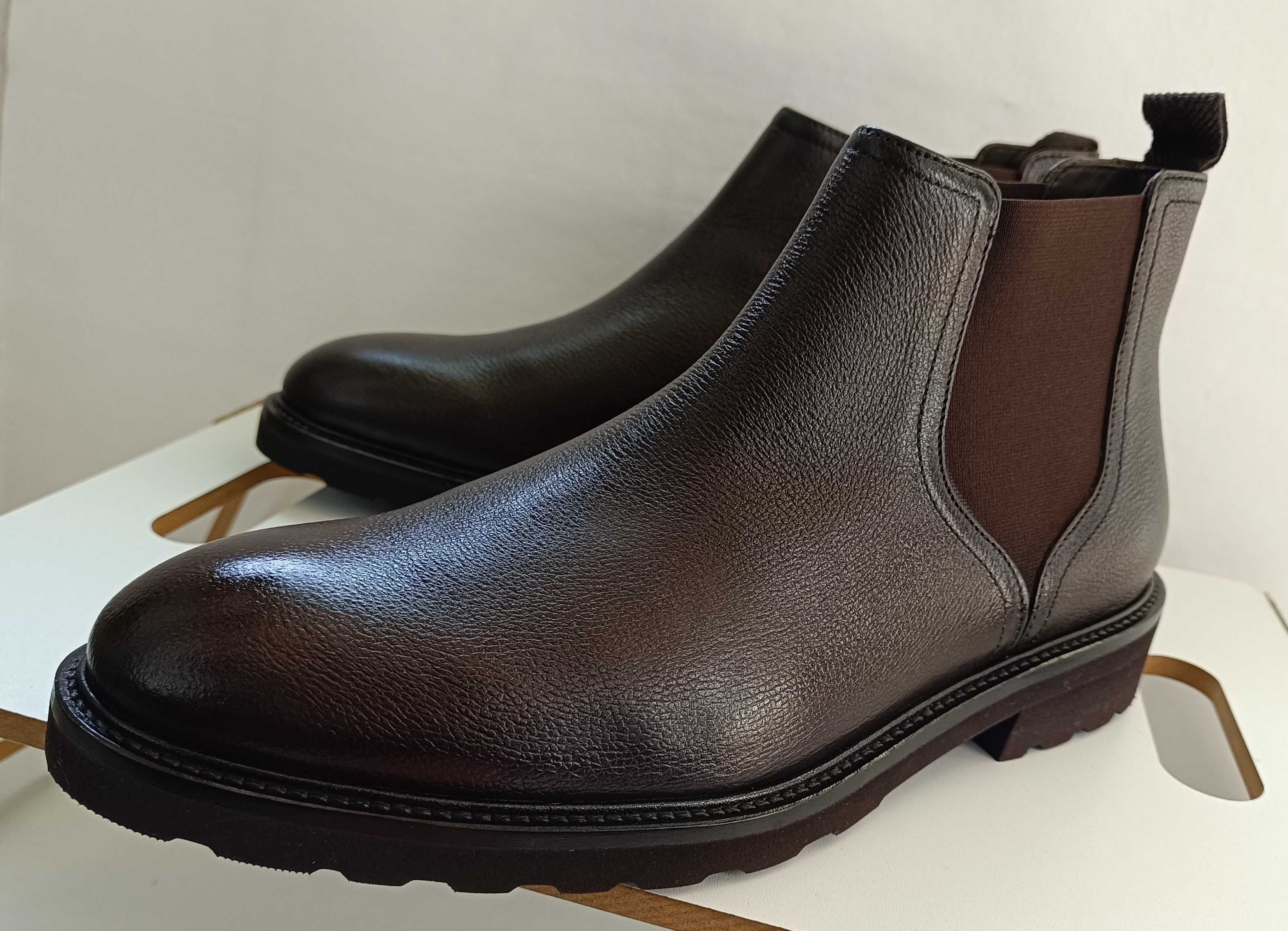 Ghete chelsea plain toe 45 premium Massimo Dutti NOI piele naturala