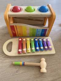 Деревянный детский музыкальный ксилофон с 8 нотами.