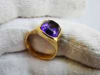 Inel Aur 18K Barbatesc pe degetul mic Cu Ametist Amethyst Unicat