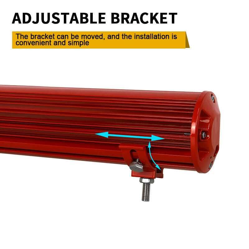 Led bar auto 252 W, proiector auto led, 45 cm, Red case